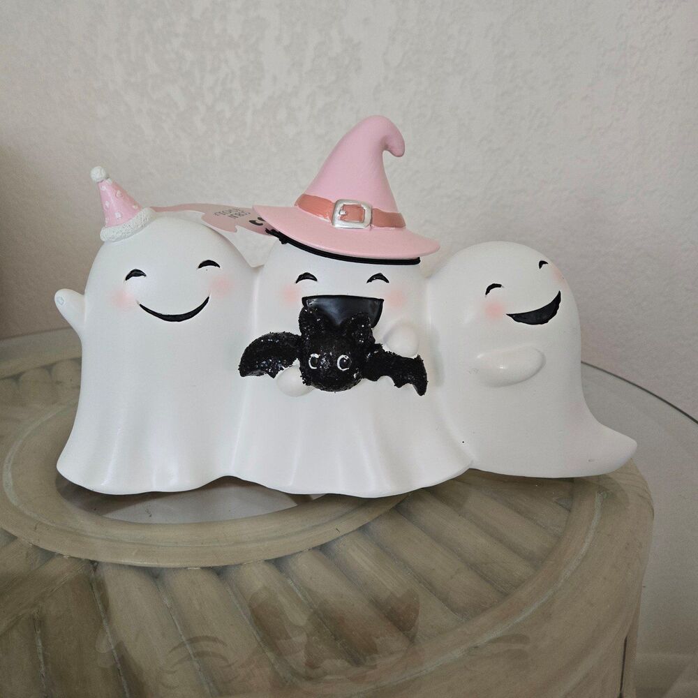 Goblin and Ghoul Cute Pink Ghost Trio Halloween Decor